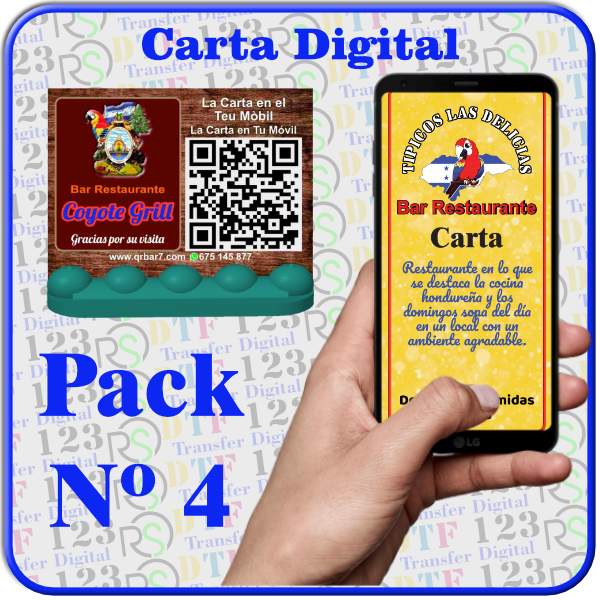 carta menú pack 4 carta menú pack 4