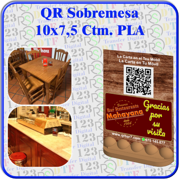 qr sobremesa 10x7,5 ctm. pla qr sobremesa 10x7,5 ctm. pla