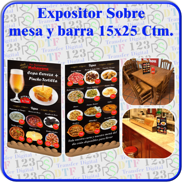 expositor sobre mesa y barra 15x25 ctm. expositor sobre mesa y barra 15x25 ctm.